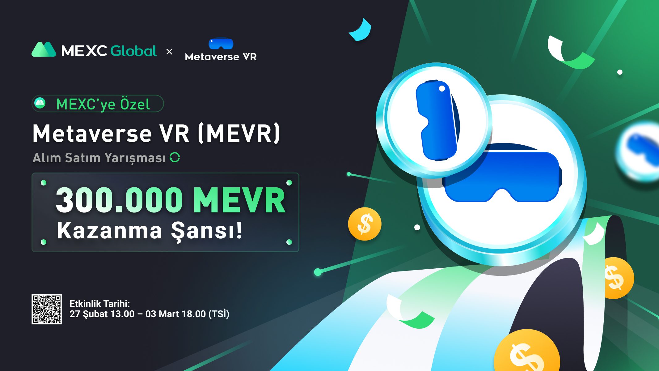 Popüler Kripto Para Borsası Mexc: 300.000 Mevr Token Dağıtıyor