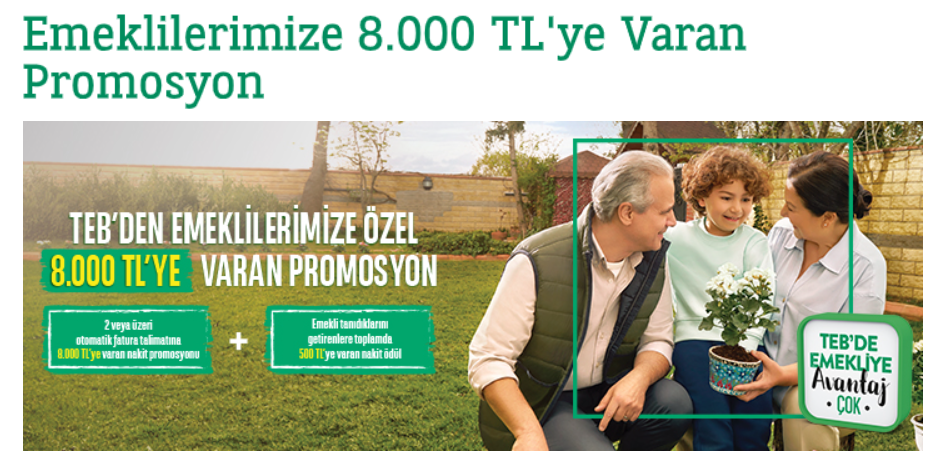 Emeklilere Müjde: TEB Emekli Promosyonu 8 Bin TL Oldu