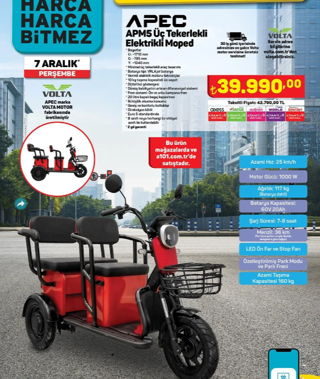 A101 Aktüel Kataloğu:  A101'deki Elektrikli Mopedler Ön Planda!