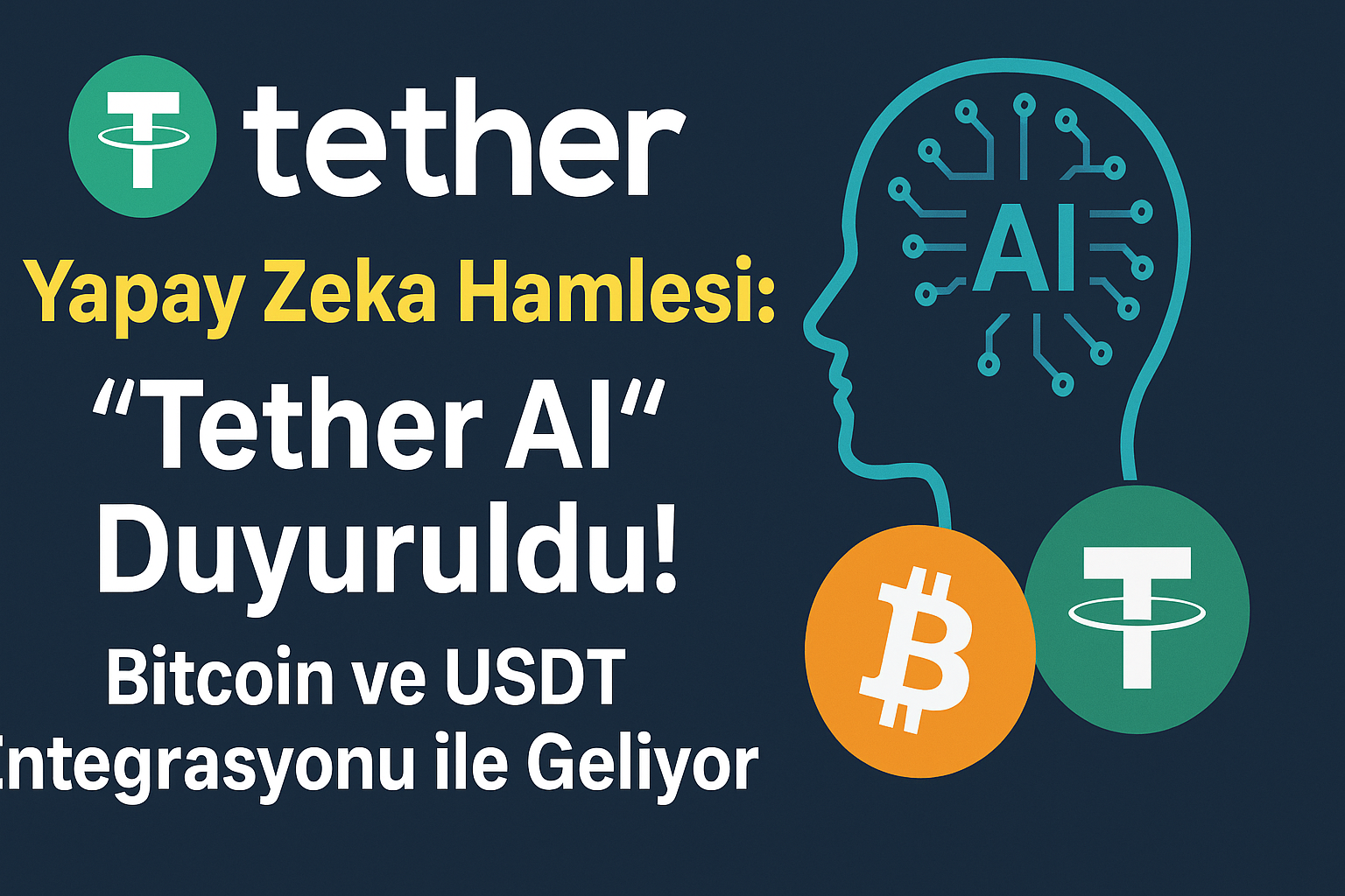 Tether'dan Yapay Zeka Hamlesi: “Tether AI” Duyuruldu! Bitcoin ve USDT Entegrasyonu ile Geliyor