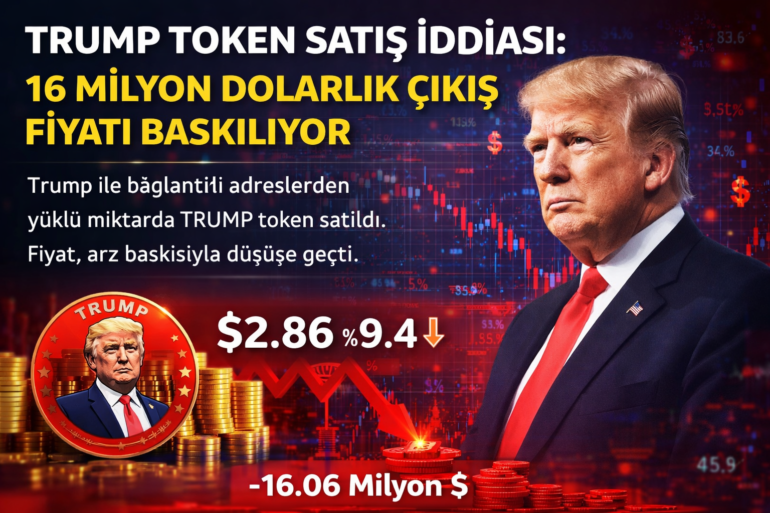 TRUMP Token Satış İddiası: 16 Milyon Dolarlık Çıkış Fiyatı Baskılıyor